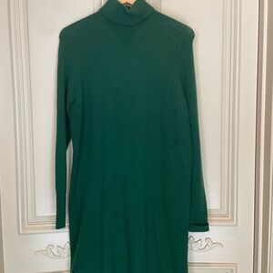 J. Crew Green Turtleneck Sheath Dress Long Sleeve Casual